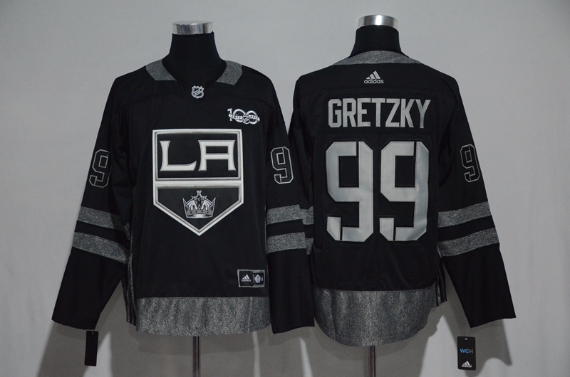 NHL Los Angeles Kings #99 Gretzky Black 1917-2017 100th Anniversary Stitched Jersey->->NHL Jersey